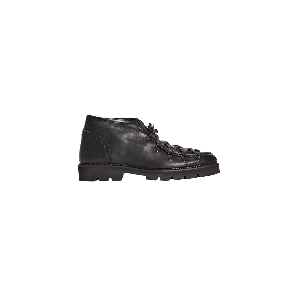 Roberto Pepe Luxury Calfskin Lace-Up Ankle Boot - Black