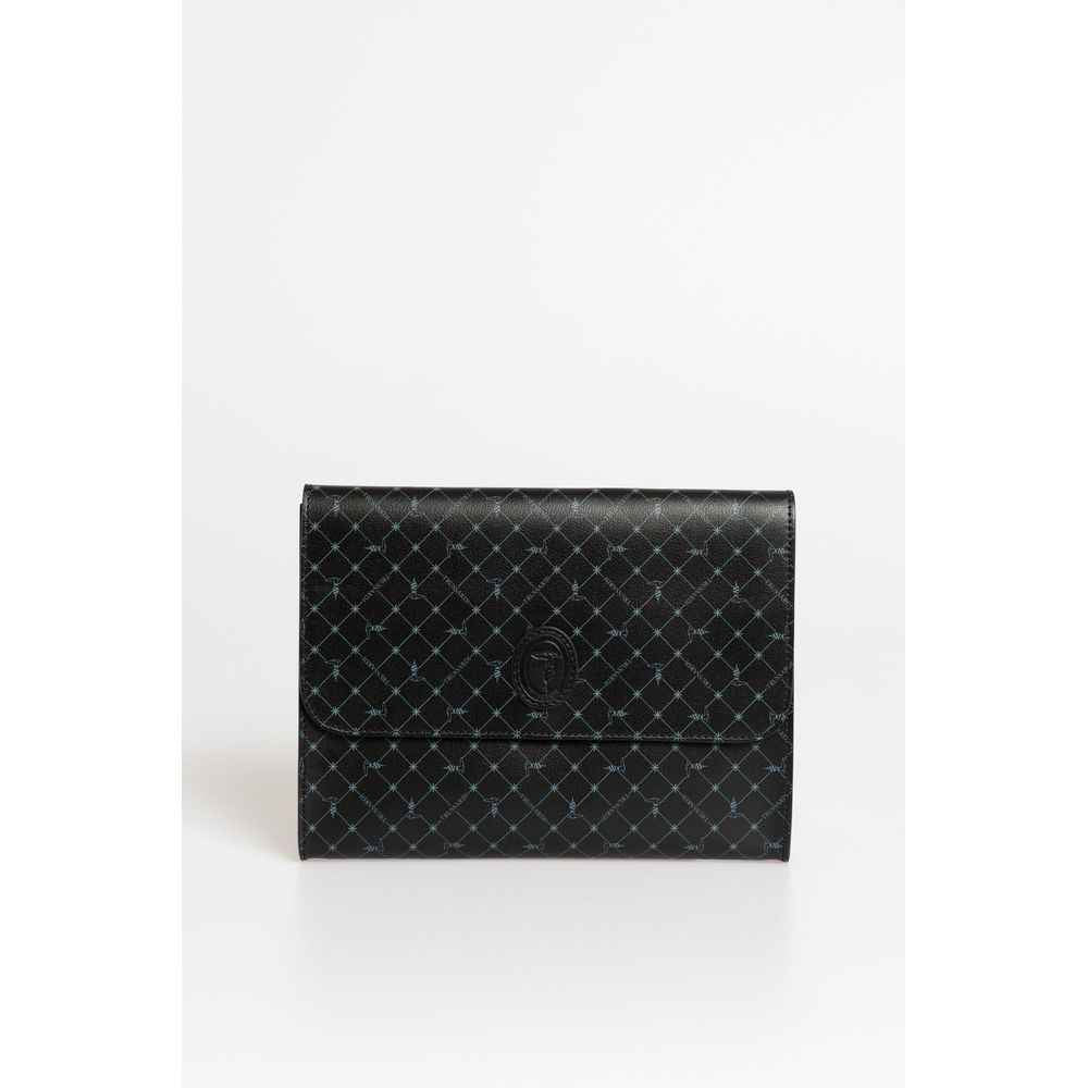Trussardi Black Polyester Clutch Bag