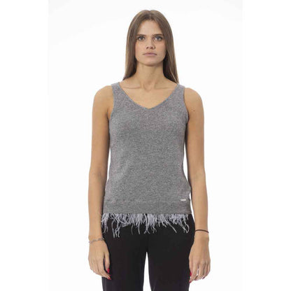 Baldinini Trend Gray Wool Tank Top