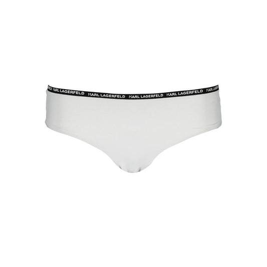 Karl Lagerfeld White Elastane Swimwear Luxury Collection