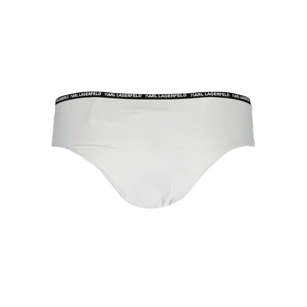 Karl Lagerfeld White Elastane Swimwear Luxury Collection