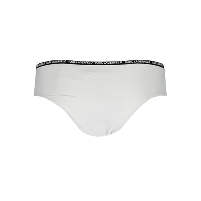 Karl Lagerfeld White Elastane Swimwear Luxury Collection
