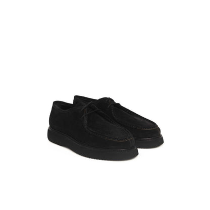 Cerruti 1881 Calfskin Derby Shoes Rubber Sole - Black