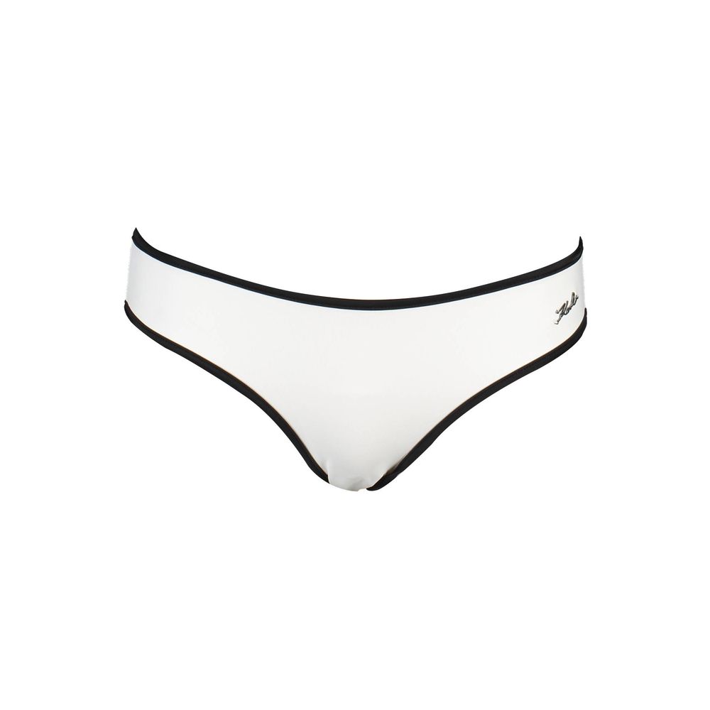 Karl Lagerfeld Logo Print Elastane Swim Briefs White