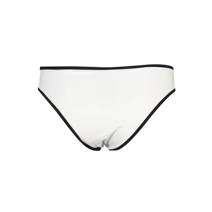 Karl Lagerfeld Logo Print Elastane Swim Briefs White