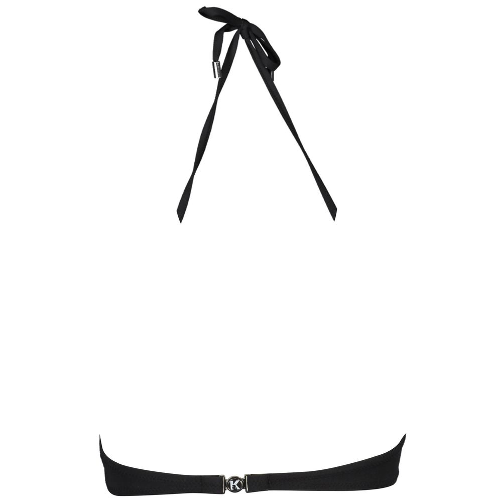Karl Lagerfeld Band Swimsuit Elastane Black Logo Print