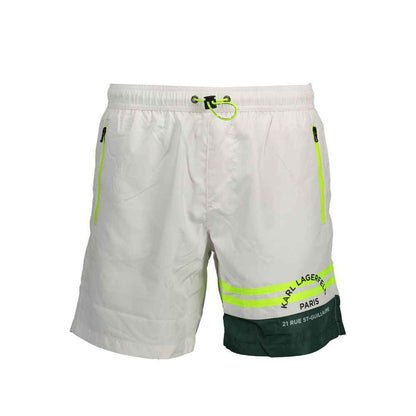 Karl Lagerfeld Medium Swim Boxer Polyester White Pockets