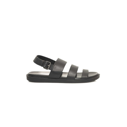 Cerruti 1881 Leather Sandal Black Luxury Collection