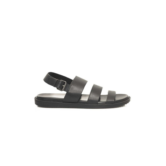 Cerruti 1881 Leather Sandal Black Luxury Collection