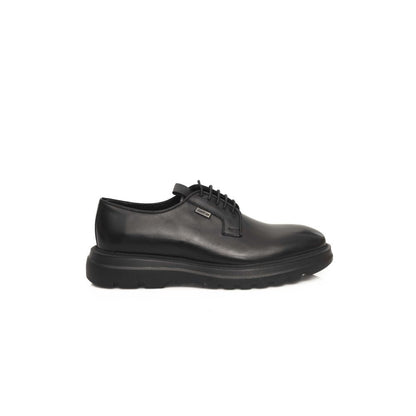 Cerruti 1881 Derby Calfskin Leather Shoes Polished Black
