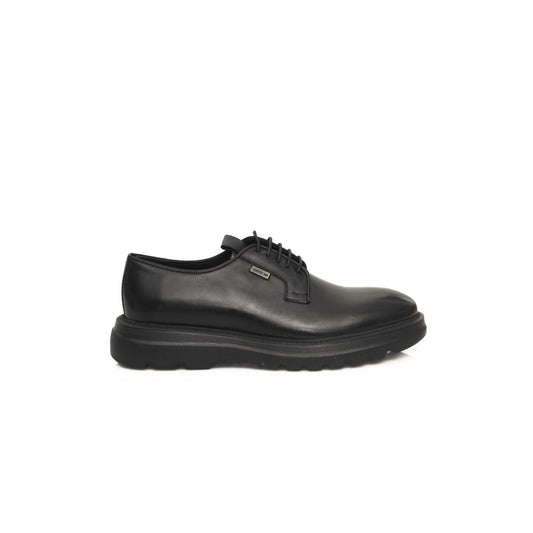 Cerruti 1881 Derby Calfskin Leather Shoes Polished Black