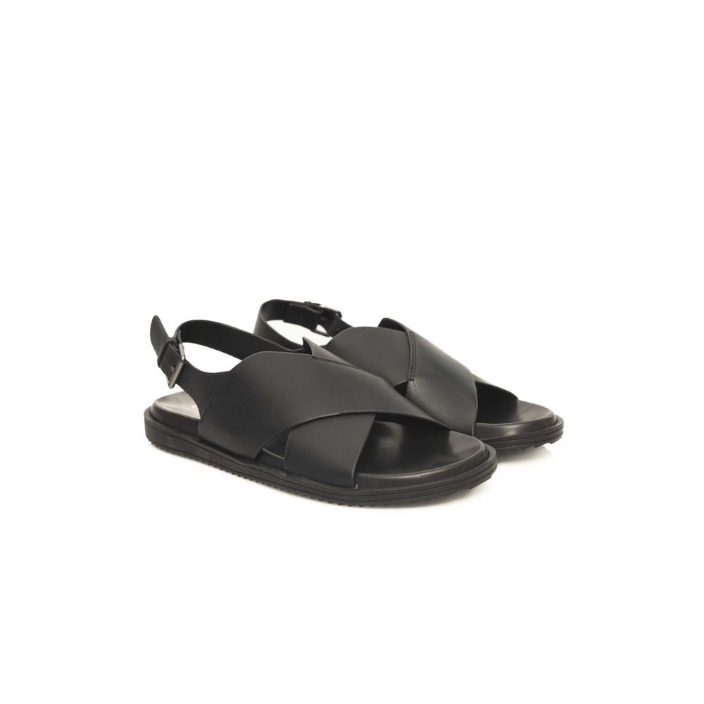 Cerruti 1881 Cowhide Leather Sandal Adjustable - Black Size9