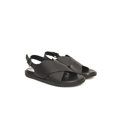 Cerruti 1881 Cowhide Leather Sandal Adjustable - Black Size9