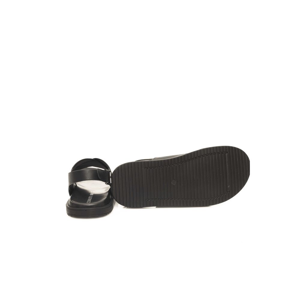 Cerruti 1881 Cowhide Leather Sandal Adjustable - Black Size9