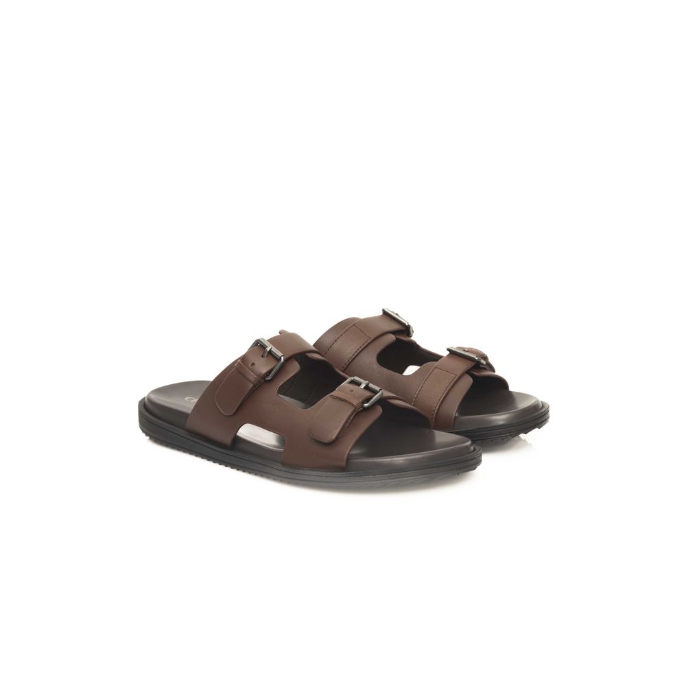 Cerruti 1881 Brown Cowhide Sandal Premium Leather Brown