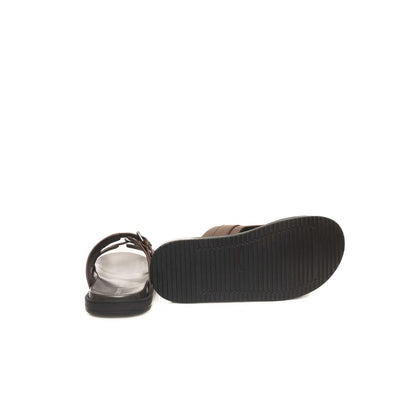 Cerruti 1881 Brown Cowhide Sandal Premium Leather Brown