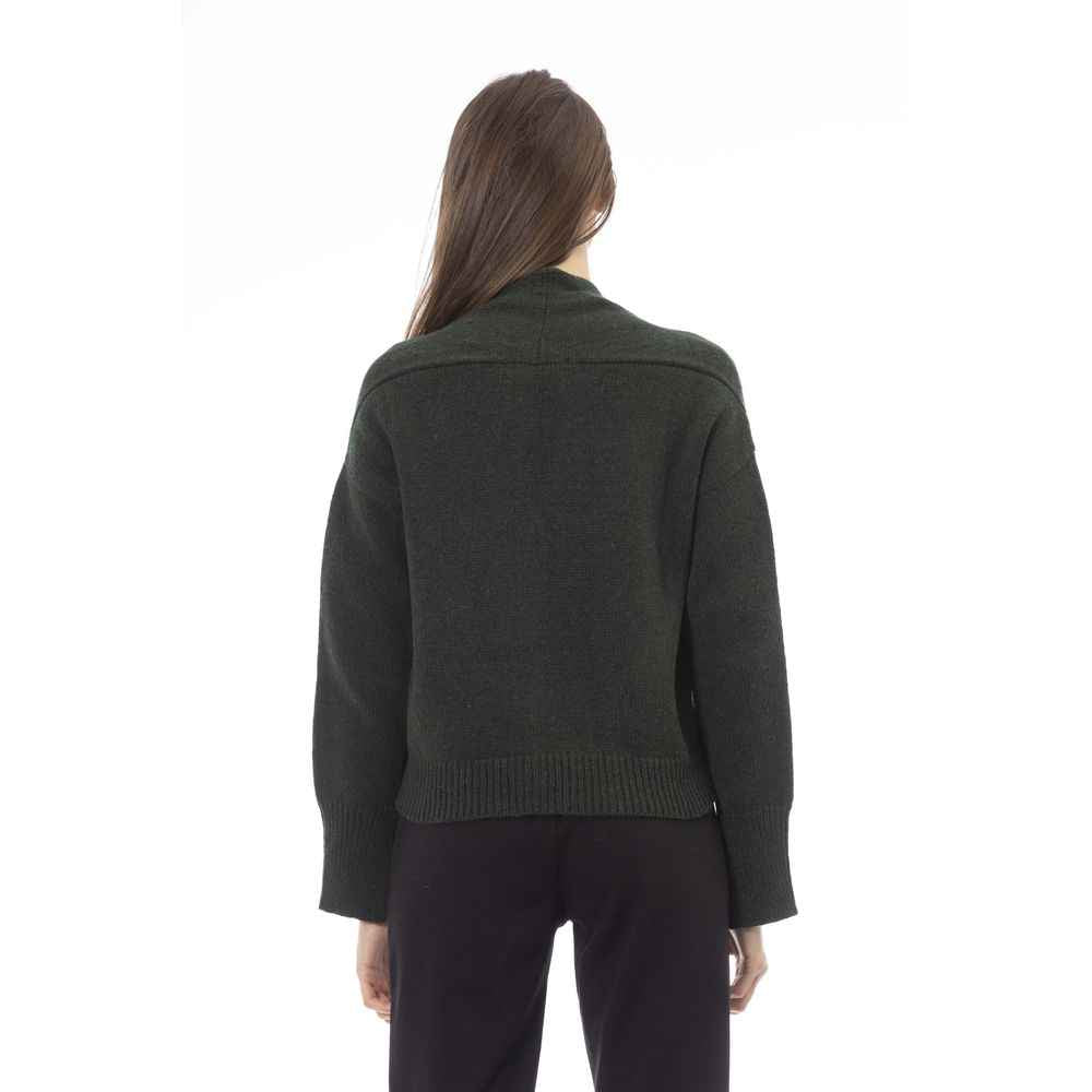 Alpha Studio Gray Merino Wool Cardigan