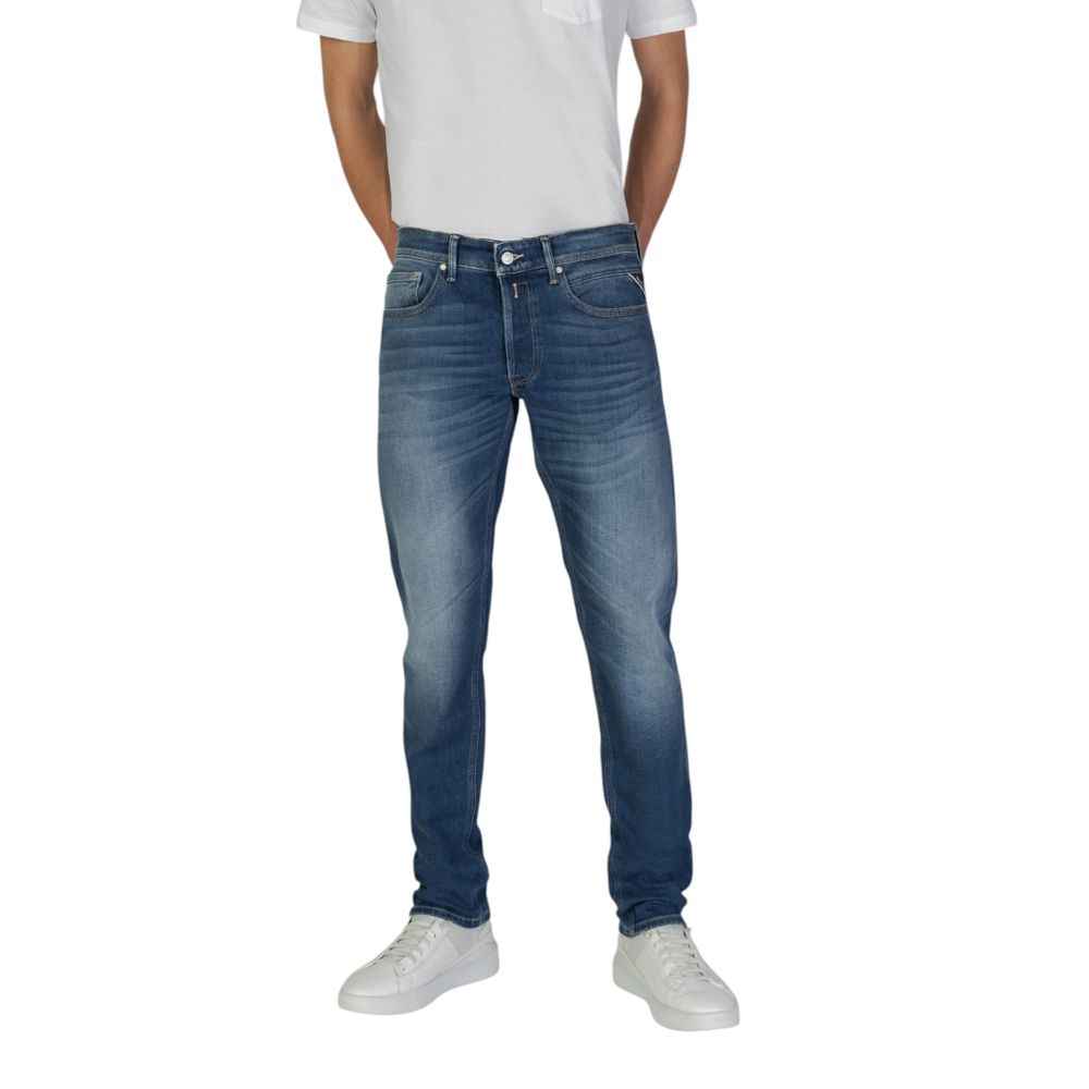 Replay Blue Cotton Relaxed Fit Jean