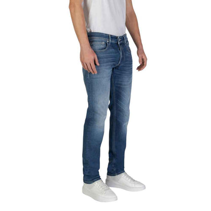 Replay Blue Cotton Relaxed Fit Jean
