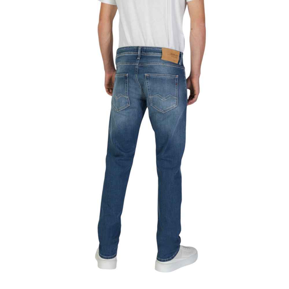 Replay Blue Cotton Relaxed Fit Jean