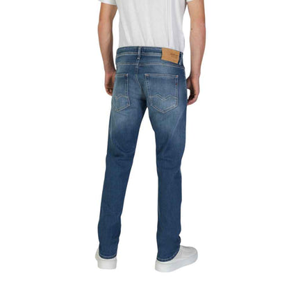 Replay Blue Cotton Relaxed Fit Jean