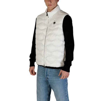 Blauer White Polyamide Sleveless Jacket
