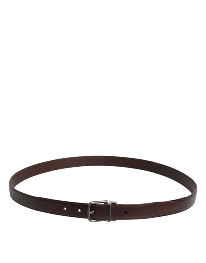 Dolce & Gabbana Riem Lederen Antiek Gesp Donker Bruin