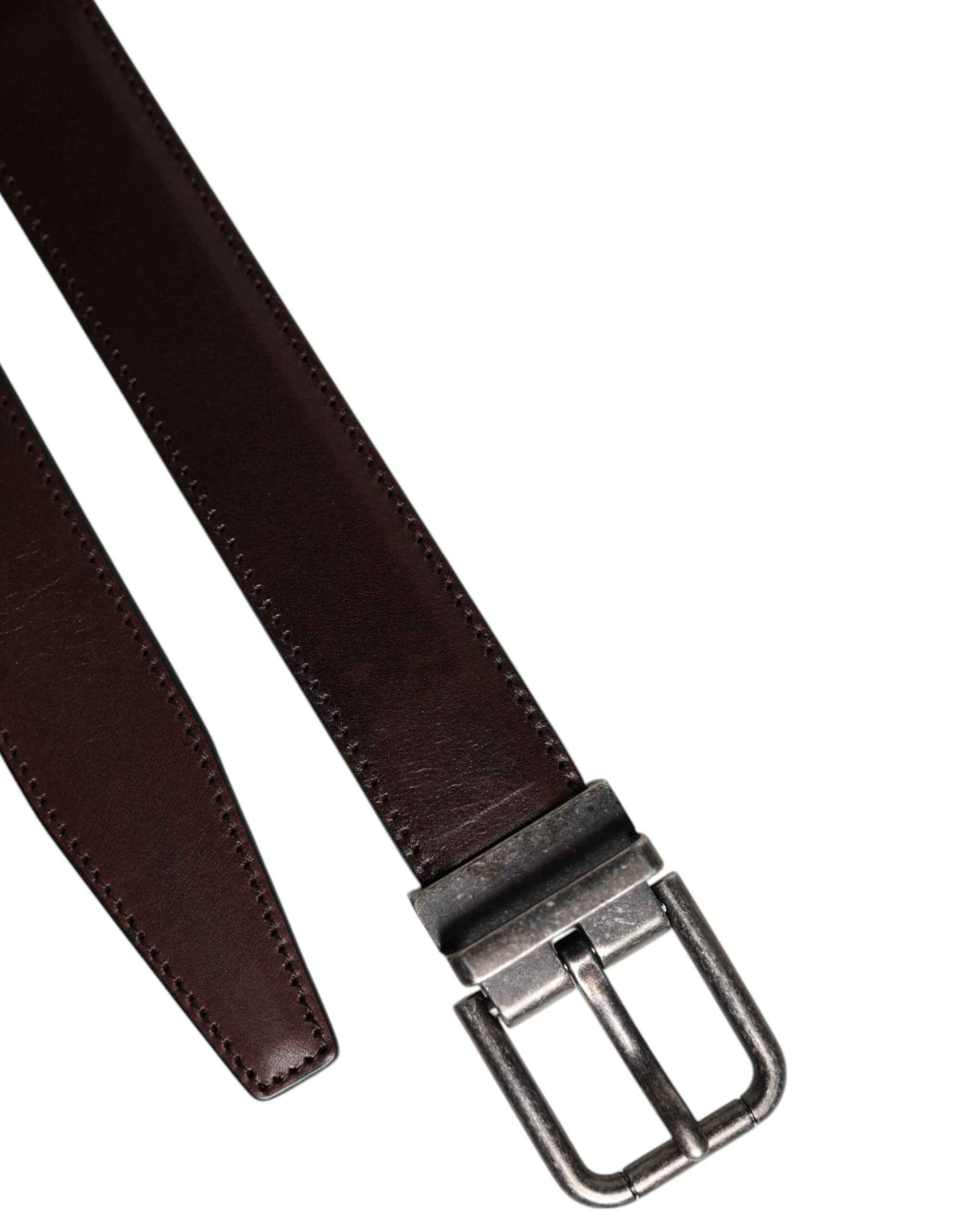 Dolce & Gabbana Riem Lederen Antiek Gesp Donker Bruin