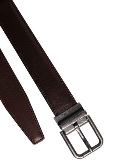 Dolce & Gabbana Riem Lederen Antiek Gesp Donker Bruin