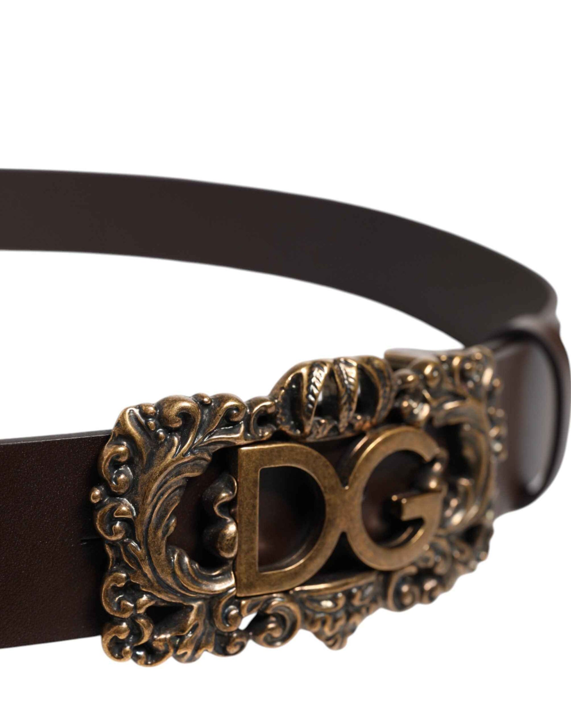 Dolce & Gabbana Riem Lederen Elegante Barok Bruin Luxe