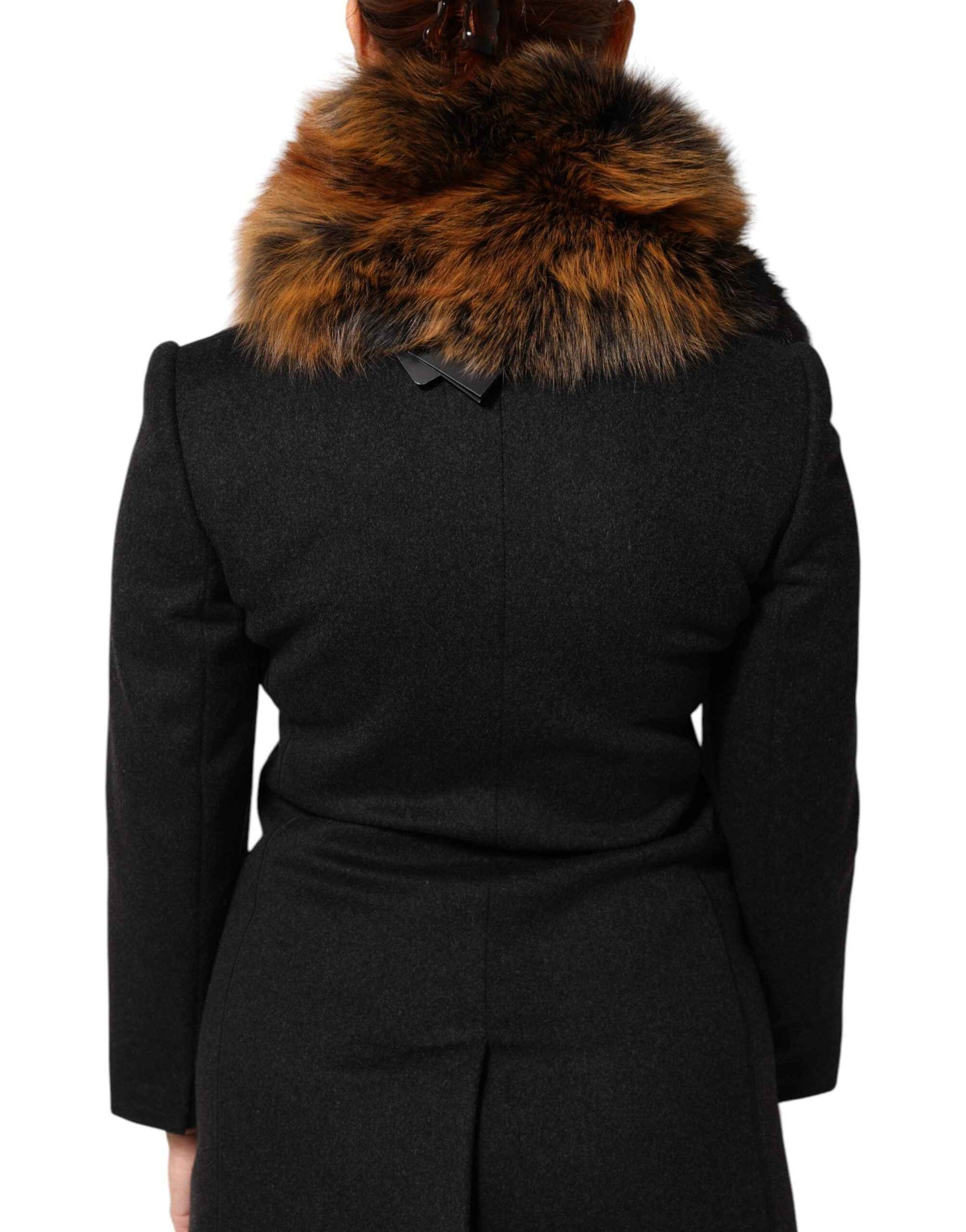 Dolce & Gabbana Vossenbont Kasjmier Sjaal Bruin Luxueus