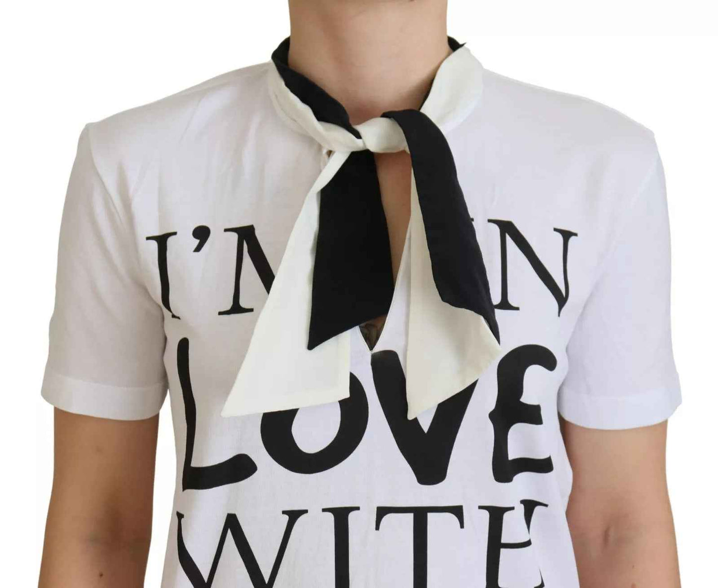 Dolce & Gabbana White Cotton LOVE Print Top Blouse T-shirt