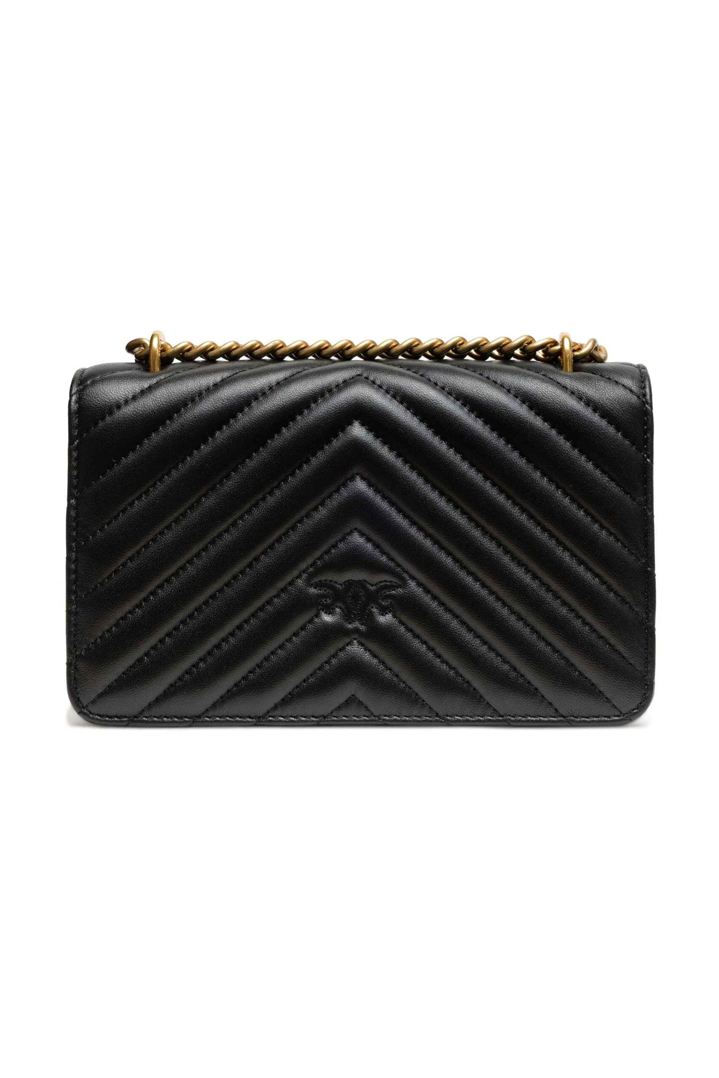 PINKO Black Mini Love Bag One Chevron