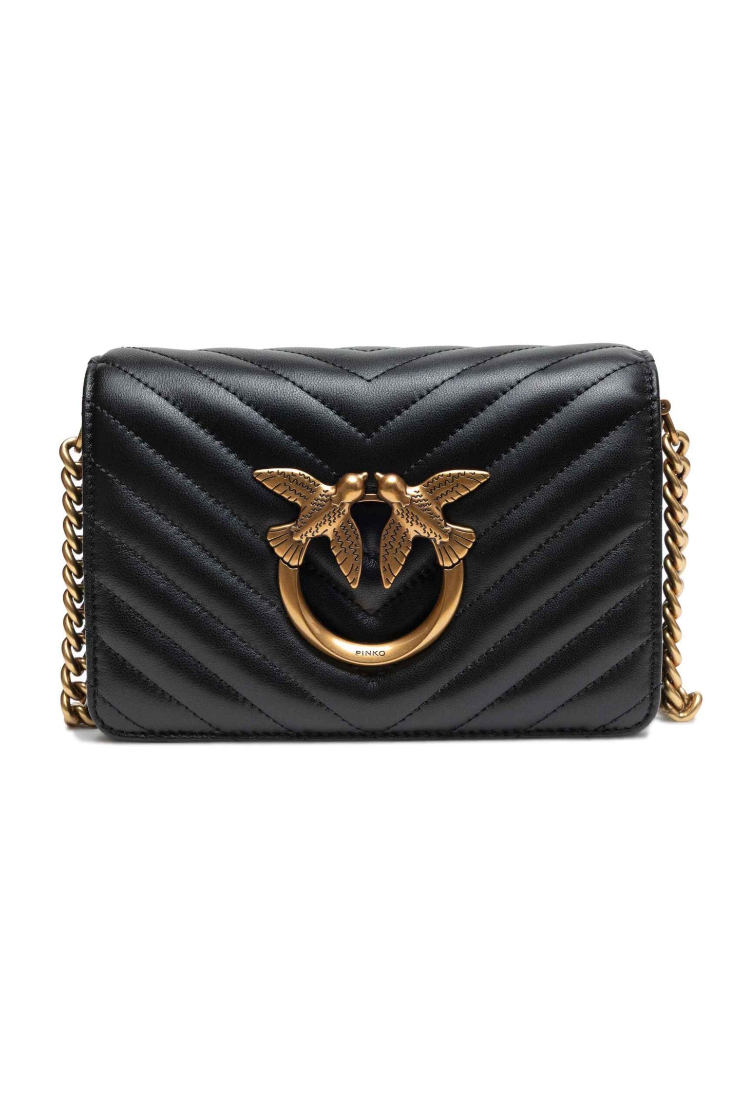 PINKO Black Love Click Mini Sheep nappa Chevron
