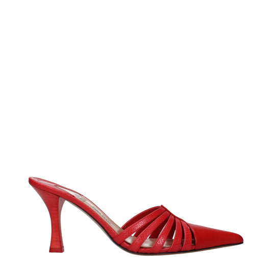 Paris Texas PXNL02XSHPTRED Leather Stiletto Sandals Red
