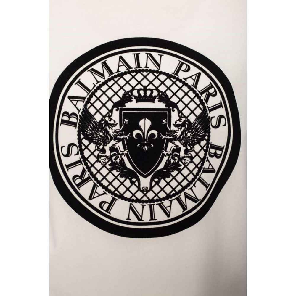 Balmain White Cotton Sweatshirt
