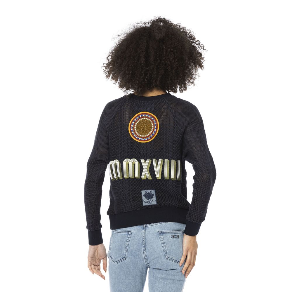 Mr&Mrs Italy Katoenen Sweatshirt Blauw Met Achteropdruk