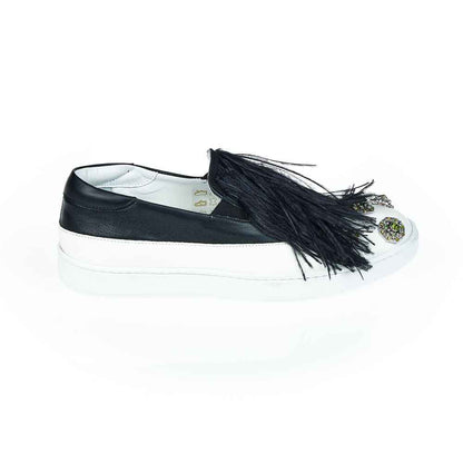 Mr&Mrs Italy Black And White Bovine Leather Shoe