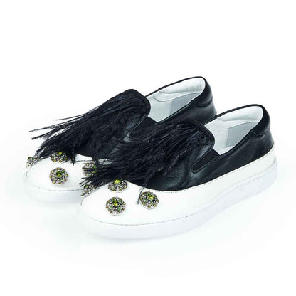 Mr&Mrs Italy Black And White Bovine Leather Shoe