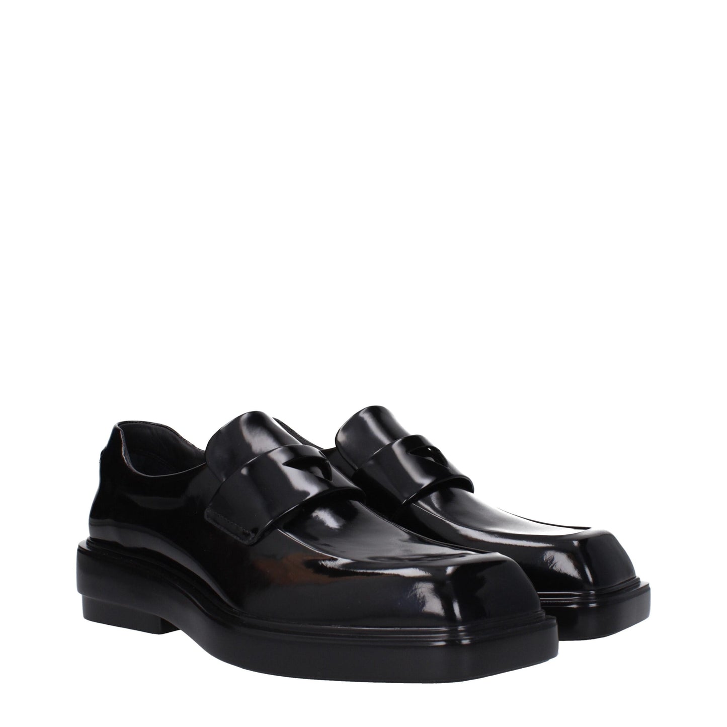 Prada Slip-On Loafers Leer - Zwart Elegante Casual