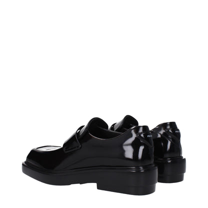 Prada Slip-On Loafers Leer - Zwart Elegante Casual