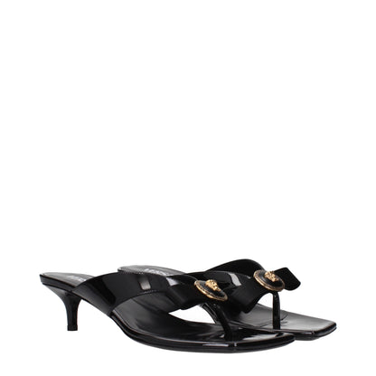 Versace F84700 Patentleer Stiletto Sandalen Zwart Luxe