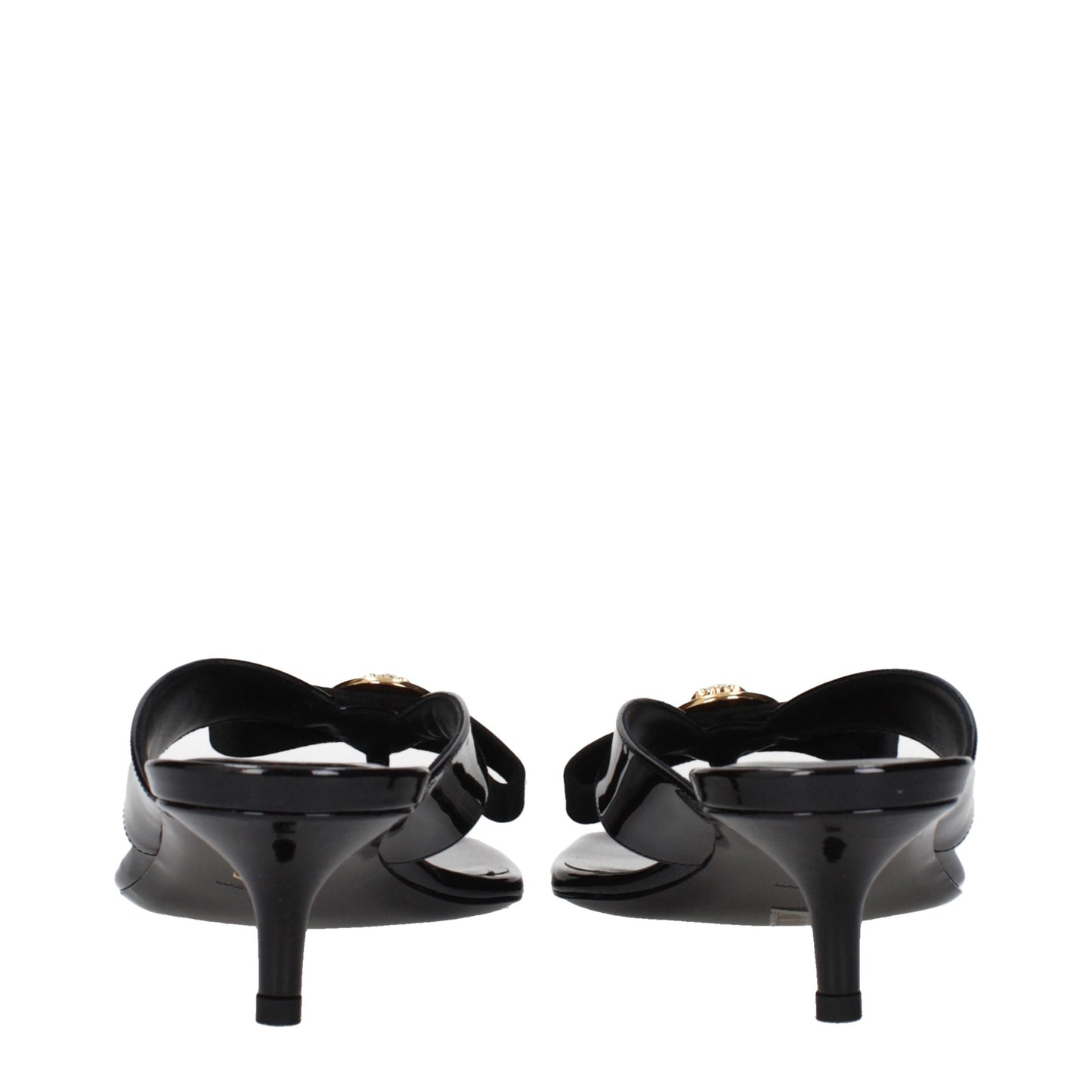 Versace F84700 Patentleer Stiletto Sandalen Zwart Luxe
