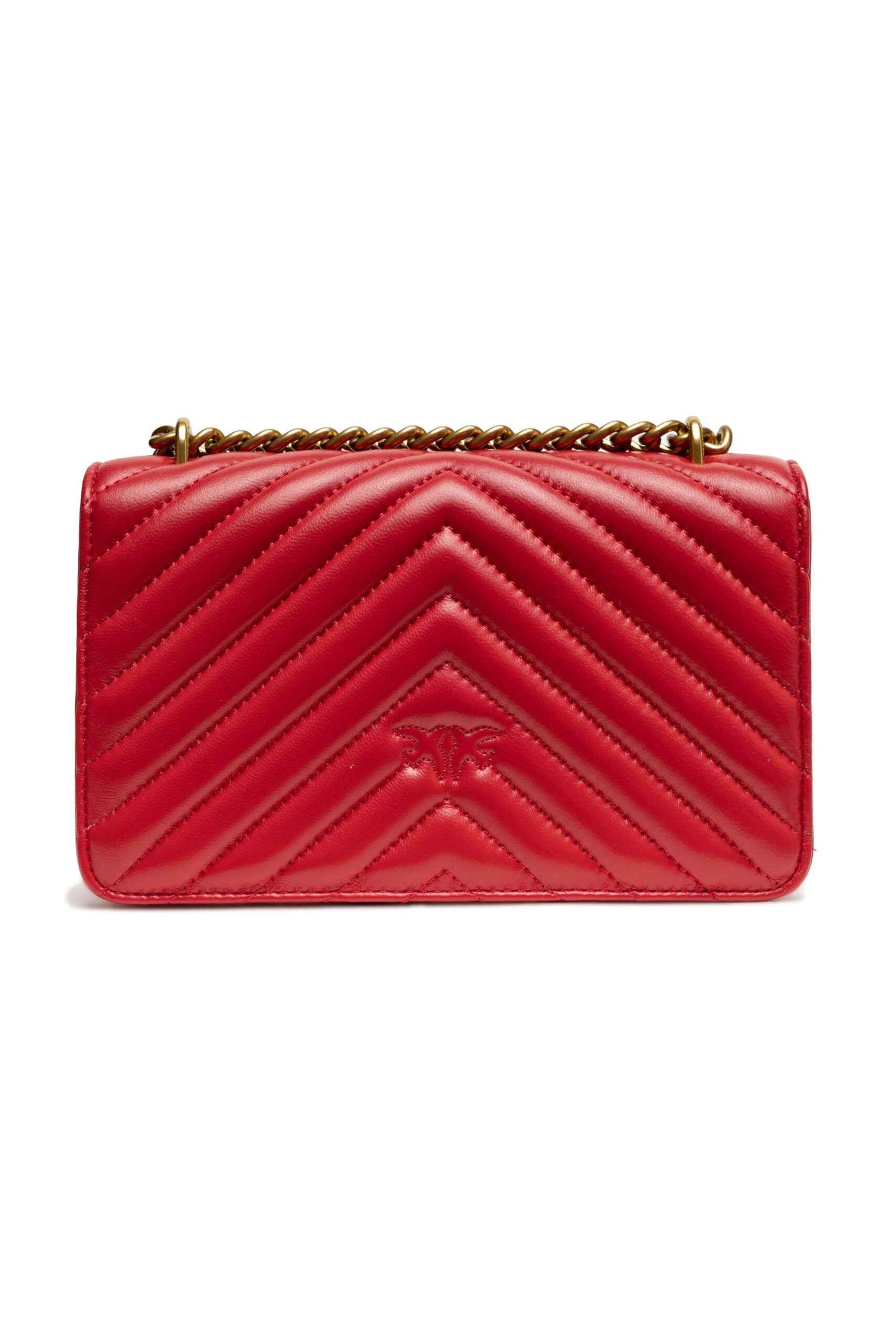 PINKO Red Mini Love Bag One Chevron