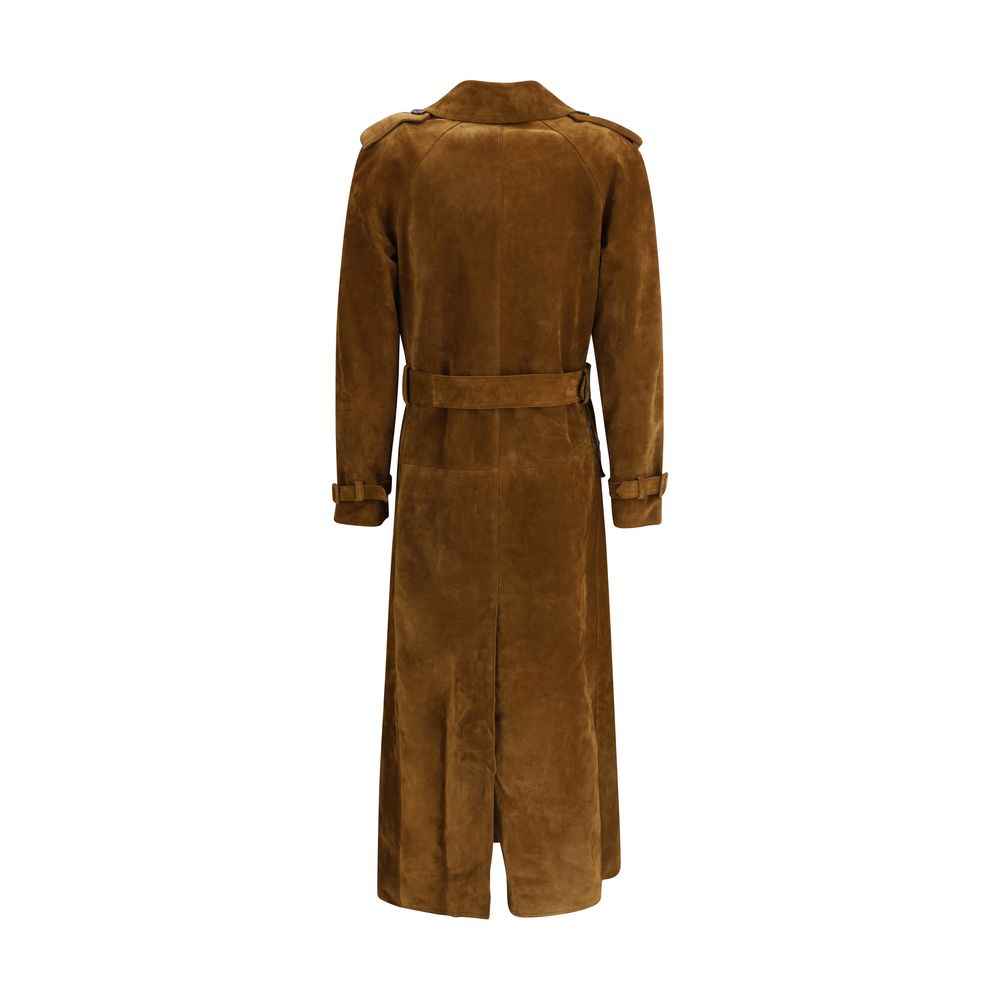 Saint Laurent Suede Trench Coat
