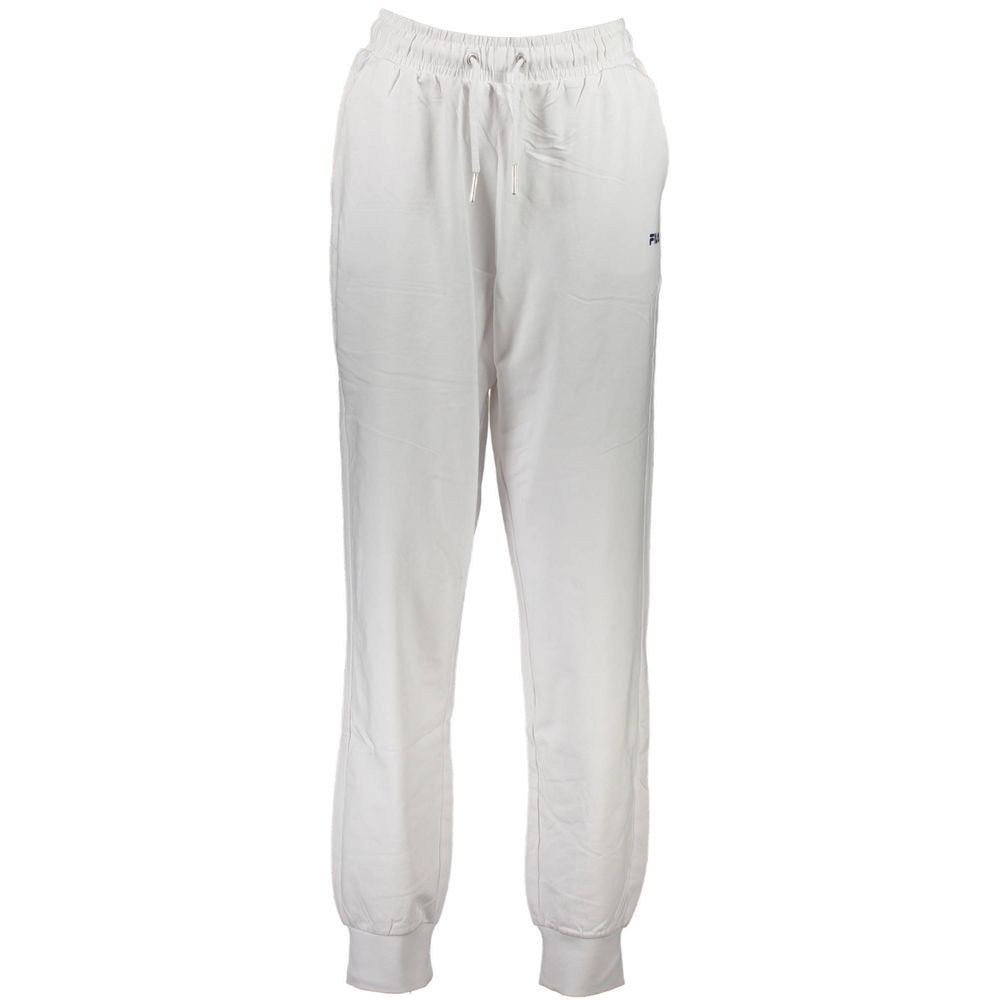 Fila Witte Katoenen Pant Elastische Taille Met Veters - Wit