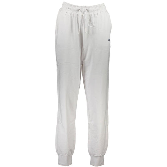 Fila Witte Katoenen Pant Elastische Taille Met Veters - Wit