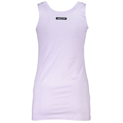 Cavalli Class Paarse Katoen Tanktop Paars Luxe Collectie
