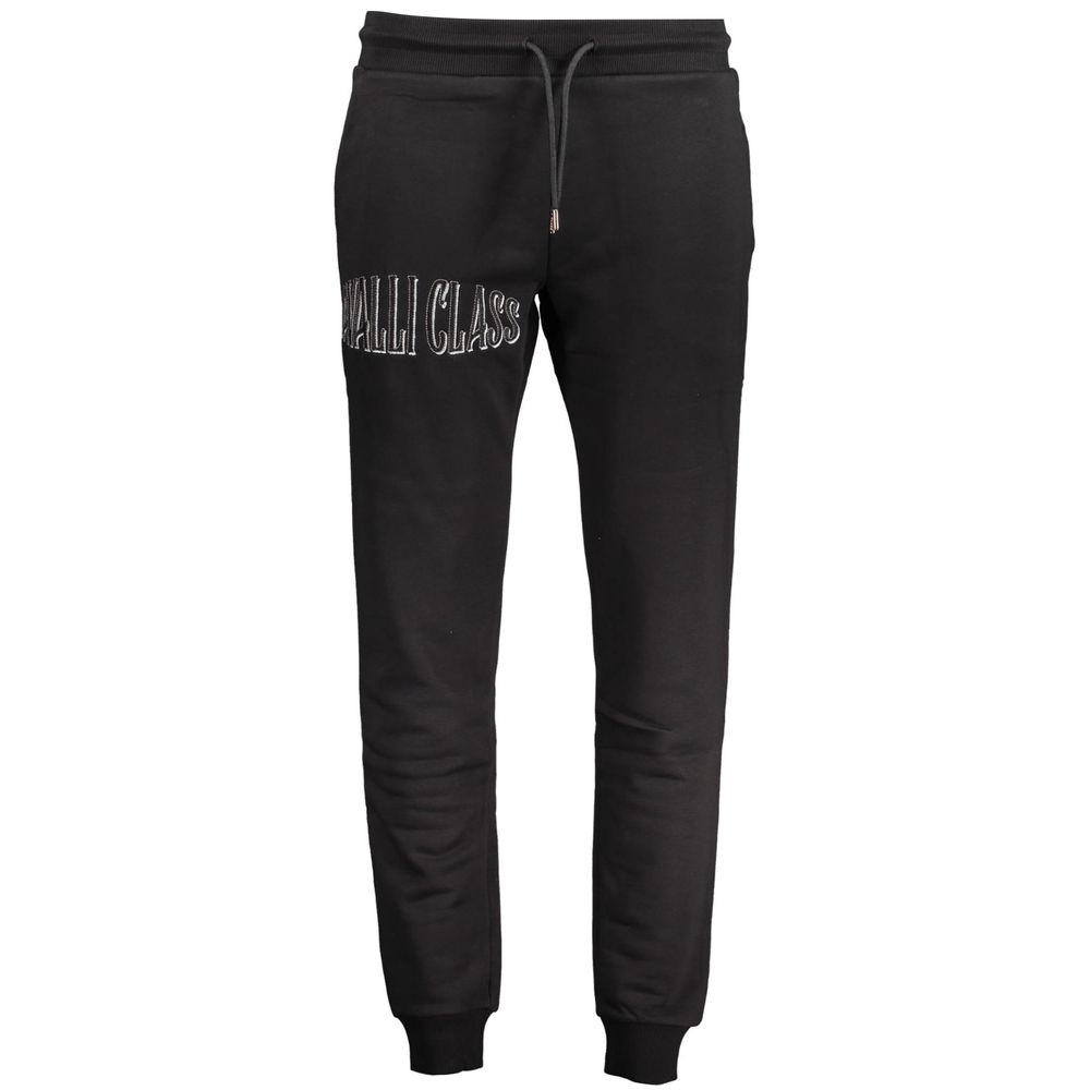 Cavalli Class Zwarte Katoenen Sportbroek Met Logo - Zwart