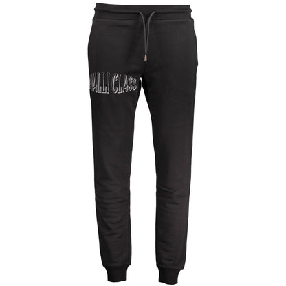 Cavalli Class Zwarte Katoenen Sportbroek Met Logo - Zwart